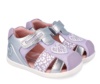 Sandalias niña Biomecanics barefoot color plata y lila con corazon cangrejeras Biomecanics de piel metalcris con cierre de tira adherente y puntera reforzada calzado respetuoso de Biomecanics muy comodo y flexible avalado por el IBV muy trending - Ítem2