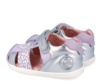 Sandalias niña Biomecanics barefoot color plata y lila con corazon cangrejeras Biomecanics de piel metalcris con cierre de tira adherente y puntera reforzada calzado respetuoso de Biomecanics muy comodo y flexible avalado por el IBV muy trending - Ítem4