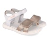 Sandalias niña Garvalin en piel napa color blanc0 y cobre con cierre de doble tira adherente para un perfecto ajuste sandalias pala de Garvalin muy comodas elegantes y trending ideales para este verano - Ítem3