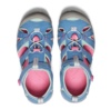 Sandalias niña Keen modelo Seacamp Il CNX youth color azul aqua y fucsia cangrejeras Keen para trekking playa o piscina mojables y lavables muy cómodas con cierre de tira adherente y elasticos muy trending este verano - Ítem1