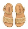 Sandalias niña Mustang barefoot color raffia braid champagne de rafia champagne y oro sandalias abiertas de calzado respetuoso muy comodas y flexibles con cierre de hebilla fabricadas por Mustang free con certificado vegano by Mustang - Ítem3
