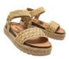 Sandalias niña Mustang de color raffia braid champagne rafia y oro con adorno de yute en la suela bio y con cierre de tira adherente para un perfecto ajuste muy comodas y tendencia este verano con certificado vegano by mustang - Ítem3