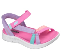 Sandalias niña Skechers Slip-Ins modelo Lots of Sole rosa lila y multicolor sandalias de tira de la marca Skechers con sistema Slip-Ins para poner sin manos con cierre de tira adherente super bonitas con sistema easy on off lavables en lavadora