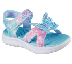 Sandalias niña Skechers magical collection modelo Butterfly Brites color aqua multicolor con luces en la mariposa sandalia de la marca Skechers muy ligeras con cierre de tira adherente super bonitas con sistema easy on off designed in Los Angeles