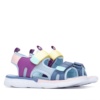 Sandalias niña Xti color azul jeans y multicolor ligeras flexibles con cierre de doble tira adherente para un ajuste perfecto sandalias Xti californianas para mojar en playa o piscina con tecnologia comfort tech y memory foam pro y certificado vegano - Ítem3