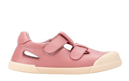 Sandalias niña barefoot de la marca Igor de piel color nuevo rosa sandalias respetuosas de Igor made in Spain con cierre de tira adherente muy comodas y flexibles sin drop