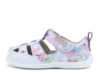 Sandalias niña barefoot de la marca Zapy modelo Brezo color azul blanc0 y estampado corazones cangrejeras Zapyflex de piel calzado respetuoso fabricado en España con cierre de tira adherente y puntera reforzada muy comodas y flexibles - Ítem2