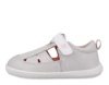 Sandalias niña de lona Garvalin barefoot color blanco pique metalizado zapatillas casual de lona de calzado respetuoso de Garvalin con cierre de tira adherente cangrejeras Garvalin soft and fun muy comodas y flexibles ideales este verano - Ítem2