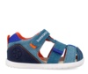 Sandalias niño Biomecanics barefoot color azul jeans y naranja pique sandalias de loneta urban style cangrejeras Biomecanics con cierre de tira adherente calzado respetuoso muy comodo y flexible con puntera reforzada avaladas por IBV - Ítem2