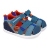 Sandalias niño Biomecanics barefoot color azul jeans y naranja pique sandalias de loneta urban style cangrejeras Biomecanics con cierre de tira adherente calzado respetuoso muy comodo y flexible con puntera reforzada avaladas por IBV - Ítem3