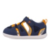 Sandalias niño Garvalin barefoot de rejilla de color azul y naranja cangrejeras de lona de calzado respetuoso de Garvalin con cierre de tira adherente y elasticos muy comodas y flexibles fabricadas por Garvalin soft and fun - Ítem3