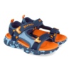 Sandalias niño Garvalin color azul naranja y camuflaje muy ligeras flexibles con cierre de doble tira adherente para un ajuste perfecto sandalias Garvalin tipo californianas para mojar en playa o piscina ideales este verano - Ítem1