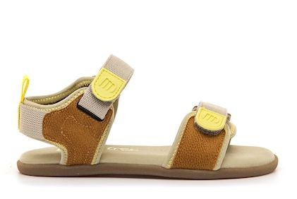 Sandalias niño Mustang barefoot color way camel nylon taupe marron gris y verde sandalias abiertas de calzado respetuoso muy comodas y flexibles con cierre de doble tira adherente Mustang free con certificado vegano by Mustang