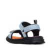 Sandalias niño Xti color azul jeans y naranja ligeras flexibles con cierre de triple tira adherente para un ajuste perfecto Sandalias Xti californianas para mojar en playa o piscina con tecnologia comfort tech y memory foam pro y certificado vegano - Ítem1