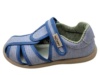 Sandalias niño barefoot Zapy modelo Sabina color azul denim calzado respetuoso vegano Zapiflex cangrejeras de lona con cierre de tira adherente made in Spain muy comodas - Ítem1