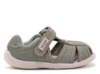 Sandalias niño barefoot Zapy modelo Sabina color verde musgo calzado respetuoso vegano Zapiflex cangrejeras de lona con cierre de tira adherente made in Spain muy comodas - Ítem2