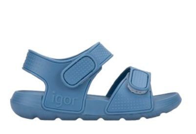 Sandalias niño de la marca Igor modelo Bios color azul sandalias californiana Igor con cierre de doble tira adherente made in Spain muy comodas para playa y piscina