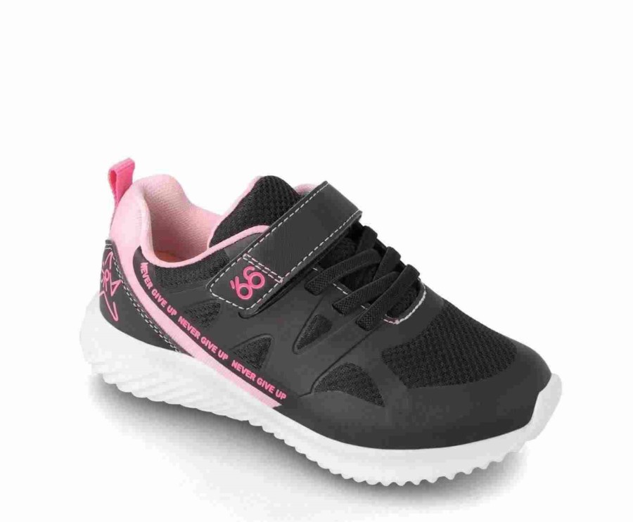 Zapatillas Garvalin negro y rosa deportivas Garvalin muy ligeras y comodas con velcro y elasticos