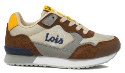 Zapatillas Lois color beige sneakers Lois con cierre de cordones