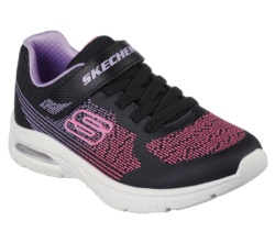 Zapatillas Skechers Ombre Days negro lavanda y rosa muy ligeras sneakers Skechers con tecnologia Skech-air cierre de velcro y elasticos