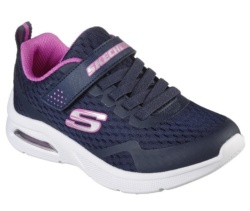 Zapatillas Skechers microspec max muy ligeras sneakers textil azul cierre velcro y elesticos