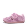 Zapatillas de casa Zapy Brucher color vino twin con niña y corazon peace and love pantuflas Zapy cerradas por detras y cierre de tira adherente para un perfecto ajuste muy comodas y calentitas para este invierno y fabricadas en España por Zapy - Ítem1