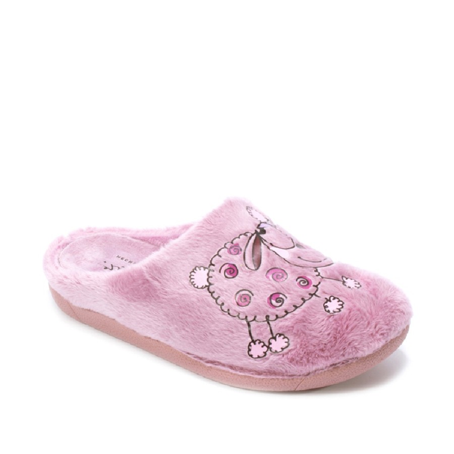 Zapatillas de casa Zapy Chinela color vino con ovejita pantuflas Zapy abiertas por detras para quitar y poner facilmente muy comodas y calentitas para este invierno y fabricadas en España por Zapy