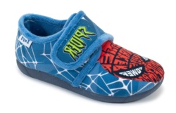 Zapatillas de casa Zapy Spiderman azul jeans pantuflas Zapy hechas en España con velcro muy calentitas