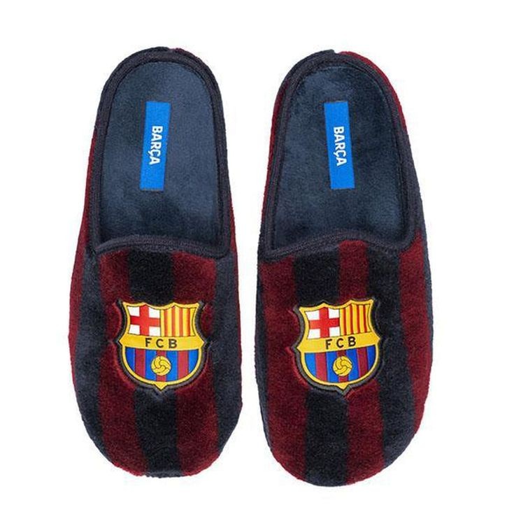 Zapatillas de casa niño Marpen oficiales del FC Barcelona color azul y granate con escudo del Barça pantuflas oficiales y originales del Barça muy comodas y calentitas ideales para regalar y disfrutar de un partido de futbol en casa made in Spain