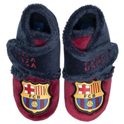 Zapatillas de casa niño Marpen oficiales del FC Barcelona color blaugrana con escudo del Barça pantuflas oficiales y originales del Barça muy comodas y calentitas ideales para regalar y disfrutar de un partido de futbol en casa made in Spain