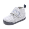 Zapatillas de casa niño Zapy barefoot color gris glace y suela azul pantuflas Zapy con cierre de tira adherente calzado respetuoso de zapyflex natural steps muy comodas flexibles y calentitas fabricadas en España - Ítem3