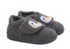 Zapatillas de casa niño de la marca Igor barefoot modelo Homie con pinguino color gris antracita pantuflas de calzado respetuoso de Igor con cierre de tira adherente muy comodas calentitas y divertidas fabricadas en España con la calidad de Igor - Ítem2