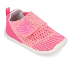 Zapatillas niña Biomecanics barefoot de rejilla color rosa zapato tipo escarpin sport de Biomecanic calzado respetuoso con el desarrollo natural del pie para gateo y primeros pasos con cierre de tira adherente muy comodos flexibles y lavables a mano