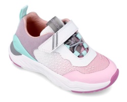Zapatillas niña Biomecanics de rejilla color blanco rosa y aguamarina deportivas sneakers con cierre de velcro y elasticos muy ligeras frescas y cómodas