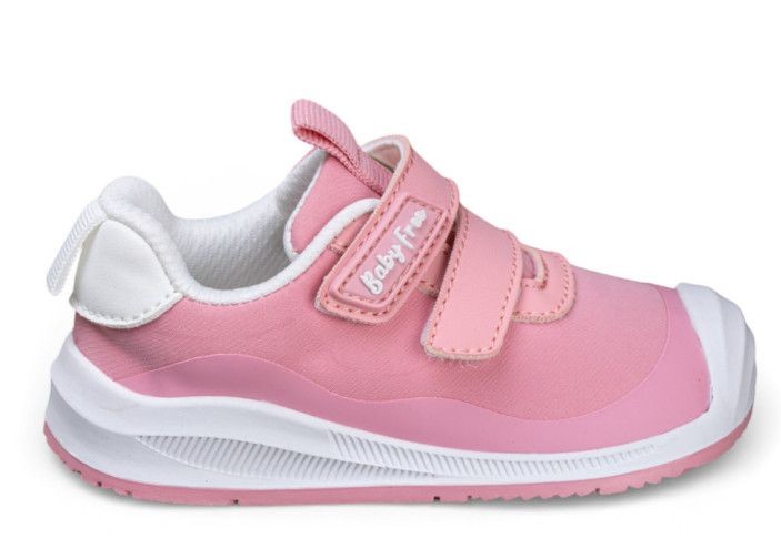 Zapatillas niña Chetto Baby Free barefoot modelo Mesh rosa y blanc0 deportivas para peques calzado respetuoso de la marca Chetto ligeras comodas y muy flexibles con cierre de doble tira adherente by Chetto designed in Spain