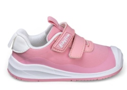 Zapatillas niña Chetto Baby Free barefoot modelo Mesh rosa y blanc0 deportivas para peques calzado respetuoso de la marca Chetto ligeras comodas y muy flexibles con cierre de doble tira adherente by Chetto designed in Spain