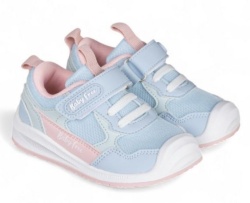 Zapatillas niña Chetto Baby Free barefoot modelo casual baby color azul cielo rosa y blanc0 deportivas para peques calzado respetuoso de Chetto ultraligeras comodas y mega flexibles con cierre de tira adherente y elasticos lavables en lavadora