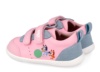 Zapatillas niña Garvalin barefoot con estampado de la franquicia Bluey y Bingo color rosa y gris con puntera reforzada y cierre de doble tira adherente para un perfecto ajuste deportivo de calzado respetuoso de Garvalin muy comodos y flexibles - Ítem1
