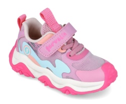Zapatillas niña Garvalin color rosa multicolor deportivos Garvalin con cierre de tira adherente y elasticos muy comodas y ligeras para cualquier actividad al aire libre