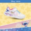 Zapatillas niña Geox Lilo&Stitch de la factoria Disneys deportivas de tela con luces en la suela de Geox respira con cierre de tira adherente y elasticos color blanc0 rosa y aqua a las peques les encantara sentirse como en la peli de Lilo & Stitch - Ítem4