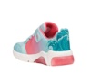 Zapatillas niña Geox Vaiana de la factoria Disneys con luces en la suela y boton on off sneakers Geox con cierre de tira adherente y elasticos color azul watersea y coral a las peques les encantara sentirse como en la peli Vaiana surcando el mar - Ítem4