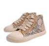 Zapatillas niña Mustang Free barefoot color Horsy white Rise rose blanco beige rosa y estampado animal print deportivos tipo bota de Mustang calzado respetuoso con cierre de cremallera lateral y cordones veganas y avaladas por el Dr Juanjo Lopez - Ítem1