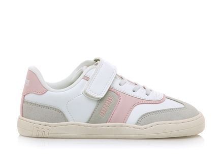 Zapatillas niña Mustang Free barefoot color Modern white y Losfo light blanc0 y rosa deportivas para juniors calzado respetuoso con certificado vegano muy comodas y muy flexibles con cierre de tira adherente y elasticos