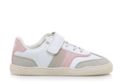 Zapatillas niña Mustang Free barefoot color Modern white y Losfo light blanc0 y rosa deportivas para juniors calzado respetuoso con certificado vegano muy comodas y muy flexibles con cierre de tira adherente y elasticos