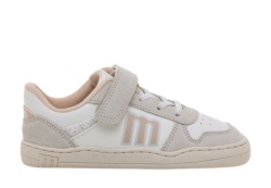 Zapatillas niña Mustang barefoot color pilty off white blanc0 sneakers Mustang para juniors de calzado respetuoso muy comodas y muy flexibles con cierre de tira adherente y elasticos Mustang free con certificado vegano