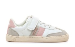 Zapatillas niña Mustang calzado respetuoso modelo Modern white Losfo light pink blanc0 gris y rosa escolares barefoot Mustang muy comodas diseñadas por el Dr. Juanjo López, traumatólogo deportivo e infantil con cierre de tira adherente y elasticos