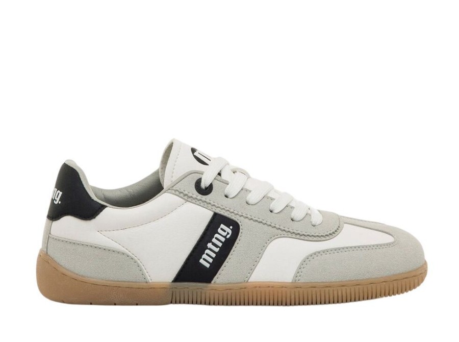 Zapatillas niño Mustang free barefoot color Plity blanc0 gris y negro con cierre de cordones calzado respetuoso para juniors y con plantilla de transición para los que no estan acostumbrados al calzado barefoot muy flexibles