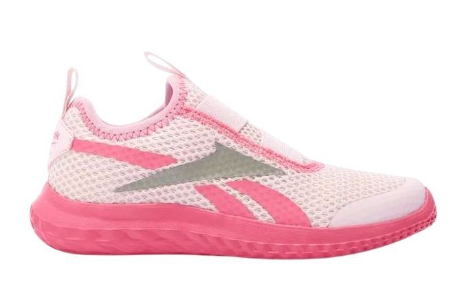 Zapatillas niña Reebok Rush Runner Slip-On color rosa fucsia y gris deportivas Reebok con elasticos y sistema Slip On faciles de poner deportivos de Reebok muy ligeros y comodos