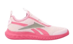 Zapatillas niña Reebok Rush Runner Slip-On color rosa fucsia y gris deportivas Reebok con elasticos y sistema Slip On faciles de poner deportivos de Reebok muy ligeros y comodos