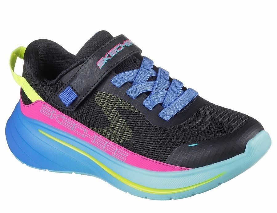 Zapatillas niña Skechers Imara Lite color negro y multicolor diseñadas en Los Angeles deportivas Skechers muy comodas con cierre de tira adherente y elasticos y lavables en lavadora con sistema easy on off